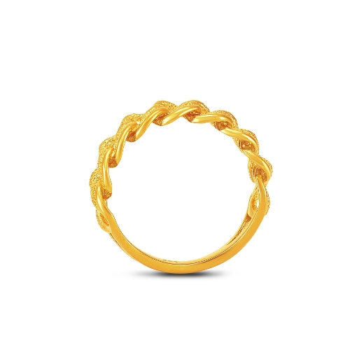 small gold plated double link ring