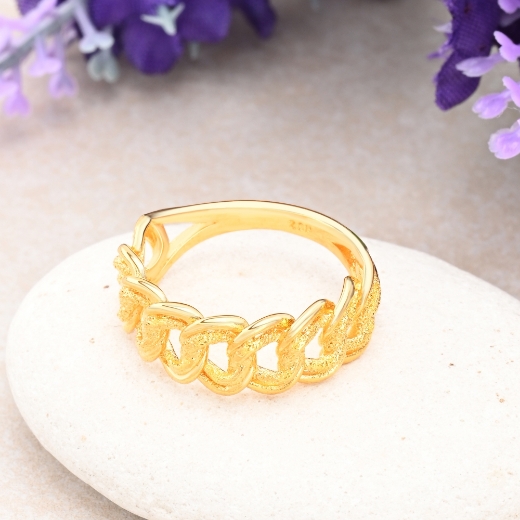 double chain gold plated ring