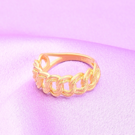 gold plated double chain ring