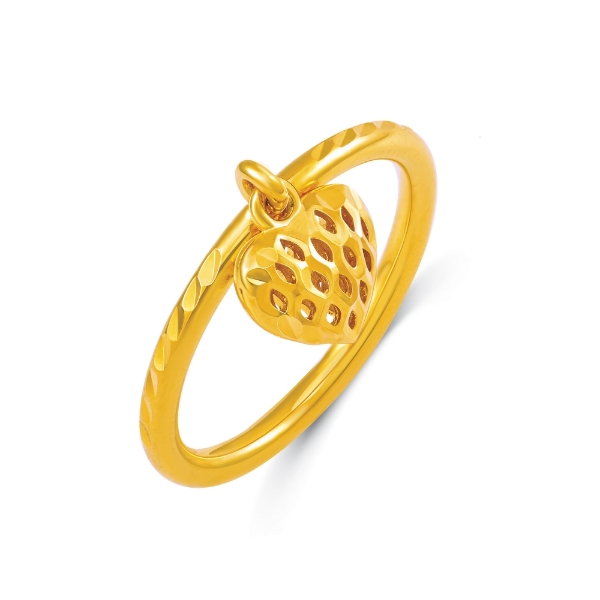 Show details for Dangle Cage Heart Ring Gold Plated Dangle Cage Heart Ring