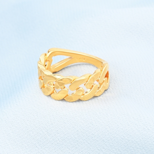 thick gold plated curb chain ring