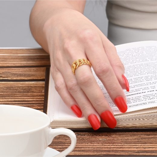 large double link ring for women