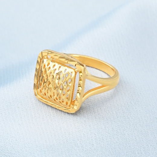 square ring gold plated