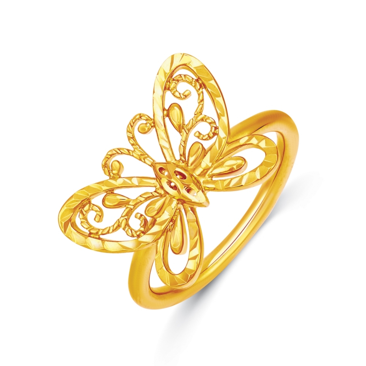 Bold Butterfly Ring Gold