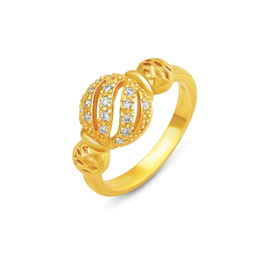 Swirl Bead Ring Gold Plated