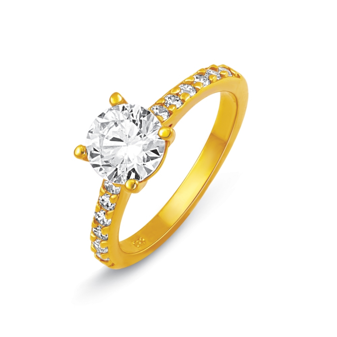 Brilliant engagement ring gold plated