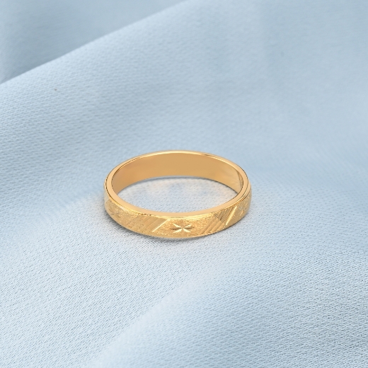 slant line gold plated ring