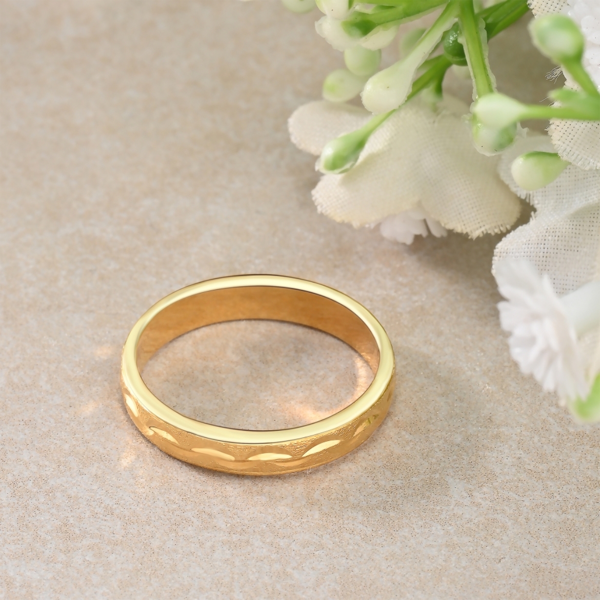 Zhulian Malaysia. Mini Wave Vintage Band Gold Plated