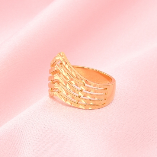 gold plated chevron ring