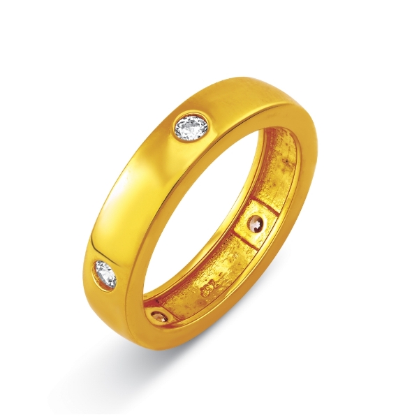 Show details for Modern Classic Bezel CZ Ring Gold Plated Modern Bezel CZ Ring