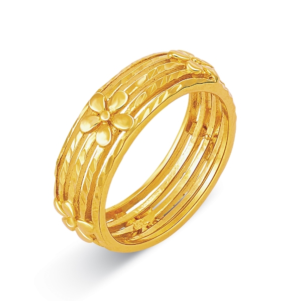 Show details for Multi Row Flower Ring Gold Plated Multi Row Flower Ring