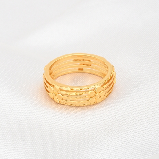 gold plated flower layered ring