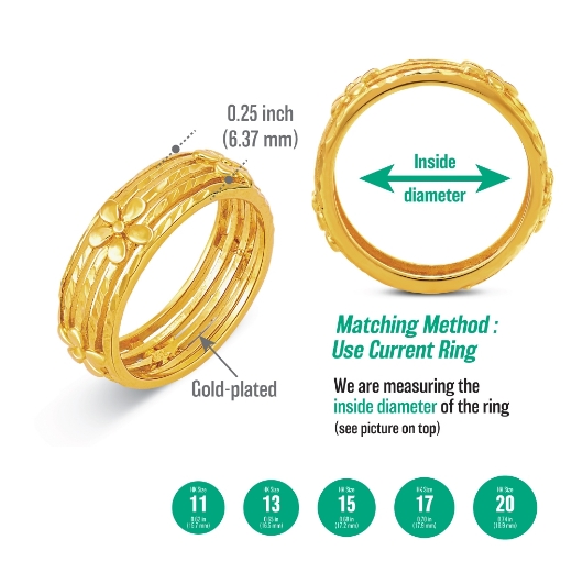 layered flower ring measurement