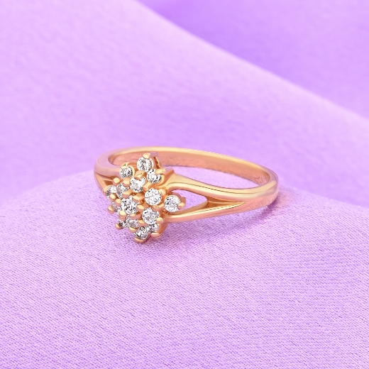 flower ring in cluster cz
