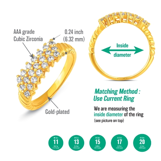 3 row eternity ring measurement