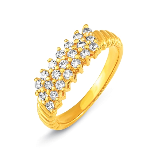 3 Row Half Eternity Ring
