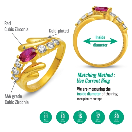 cincin bypass red cz measurement