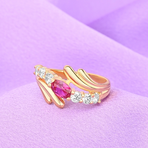 red cz engagement ring