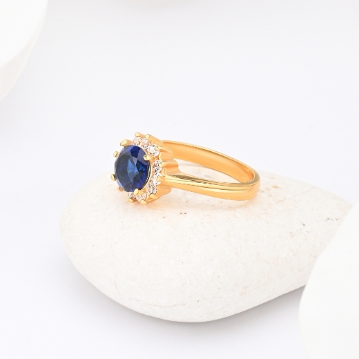 blue gold plated sun ring