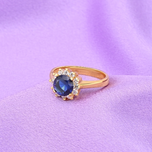 blue gold plated ring