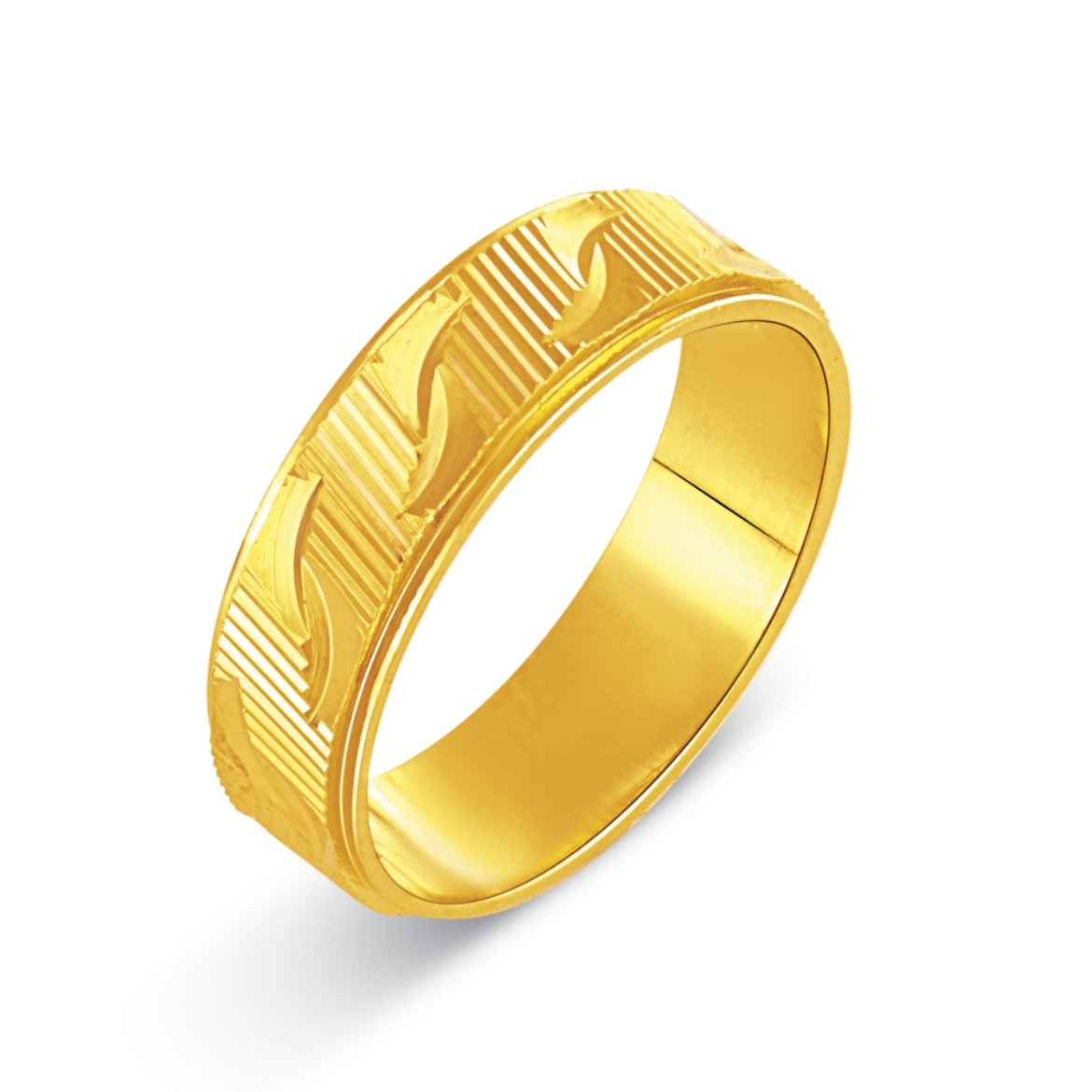 Textured Swirl Ring Band