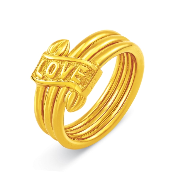 Show details for Love Spiral Coil Wrap Ring Gold Plated triple coil love ring