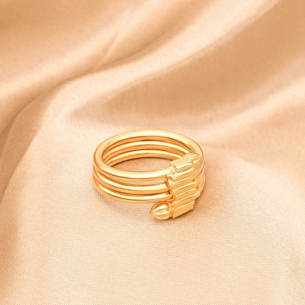 Zhulian Malaysia. Simple Layered Coil Ring Gold Plated
