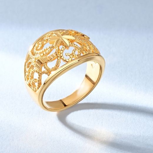 open filigree flower ring