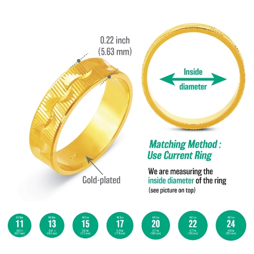 gold plated vintage ring measurement