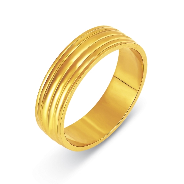 Show details for Multi Lines Layered Ring Band Gold Plated Multi Lines Layered Ring