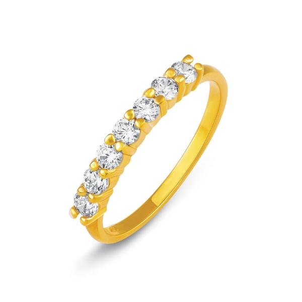 Show details for Stackable Classic Half Eternity Ring Gold Plated Classic Half Eternity Ring