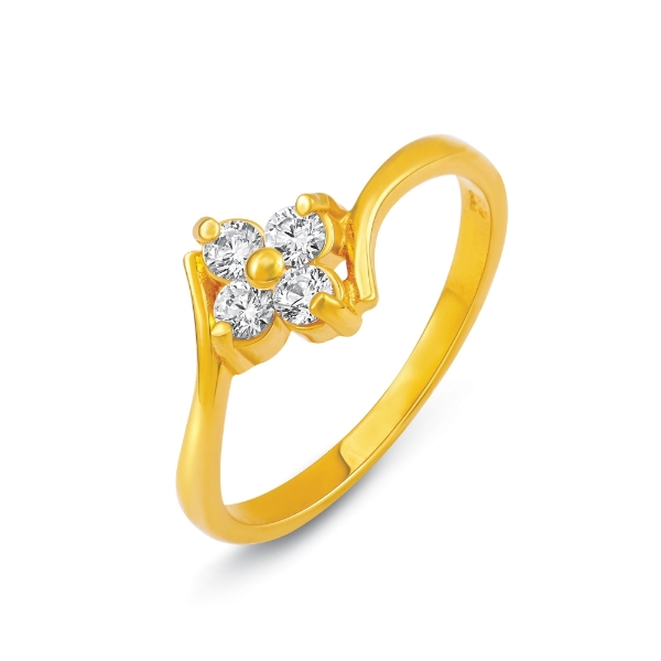 Show details for Lucky Clover Bypass Ring Gold Plated Clover Bypass Ring