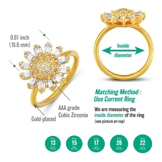 sunflower ring measurement