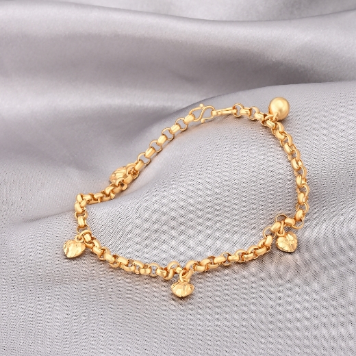 simple gold plated heart anklet kids