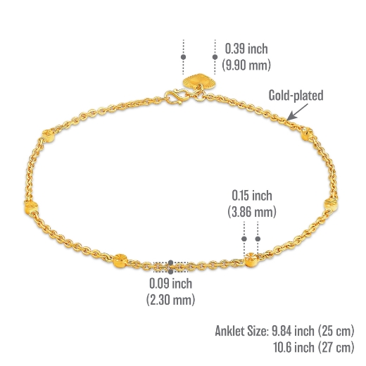 plain heart anklet measurement