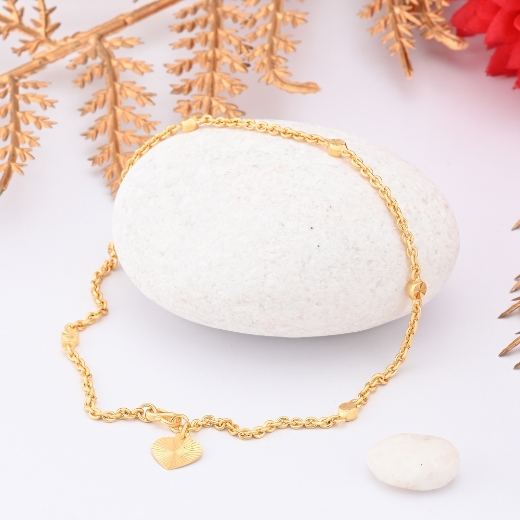 plain heart anklet