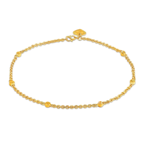 Show details for Heart Cable Chain Anklet Gold Plated Heart Cable Chain Anklet
