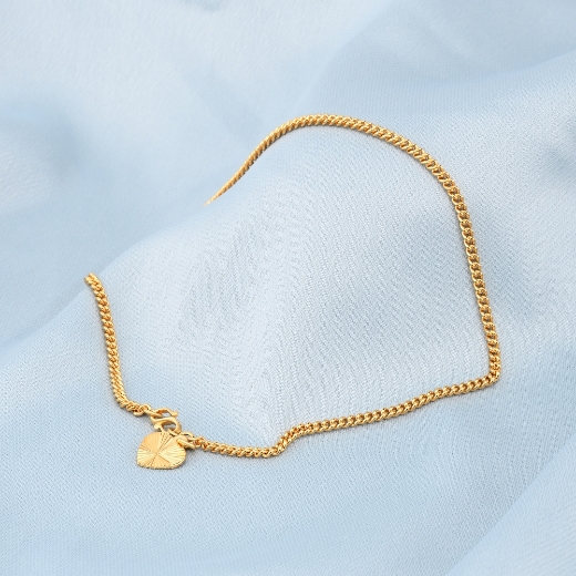 simple heart anklet