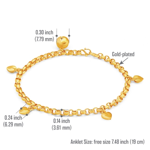 simple heart anklet measurement