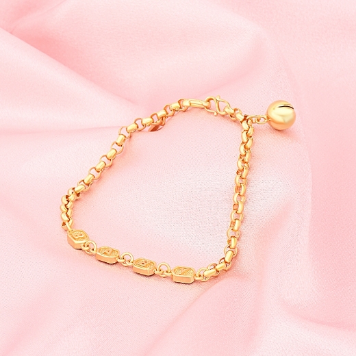 gold plated anklet with baby