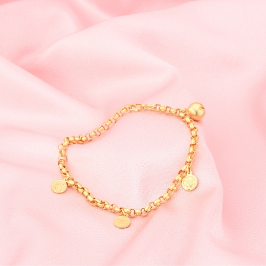 gold plated medallion anklet kid