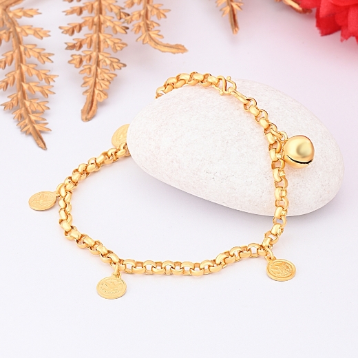gold plated coin anklet kid