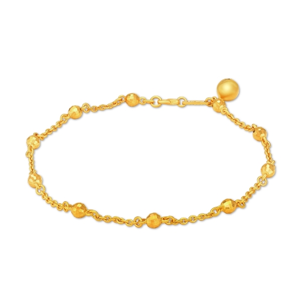 Show details for Beaded Cable Chain Anklet Gold Plated Beaded Cable Chain Anklet