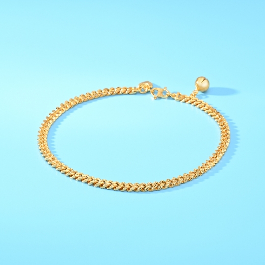 gold plated curb chain anklet