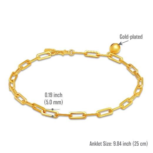 paperclip anklet measurement 25cm