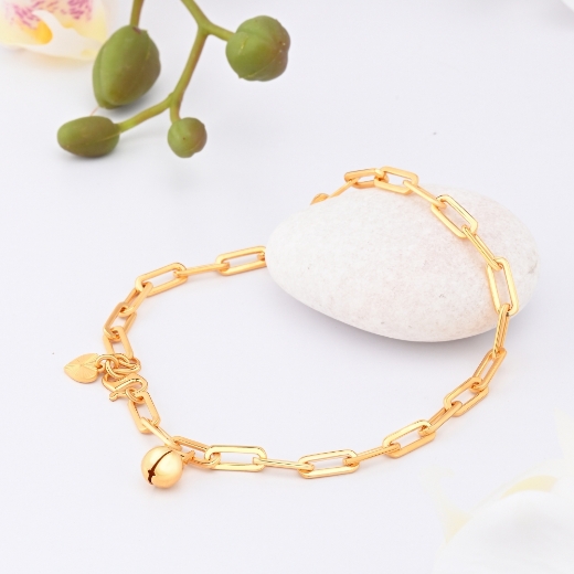 gold plated paperclip anklet