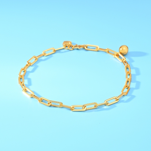 paperclip anklet gold plated