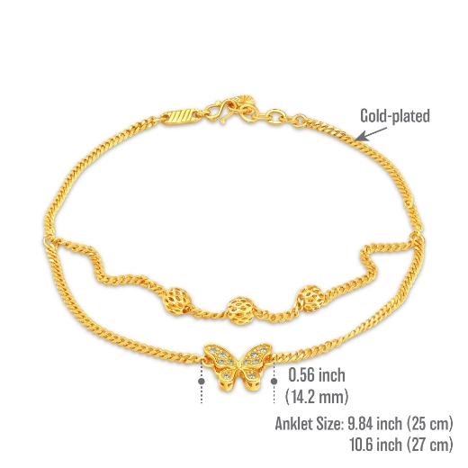 layered butterfly anklet measurement