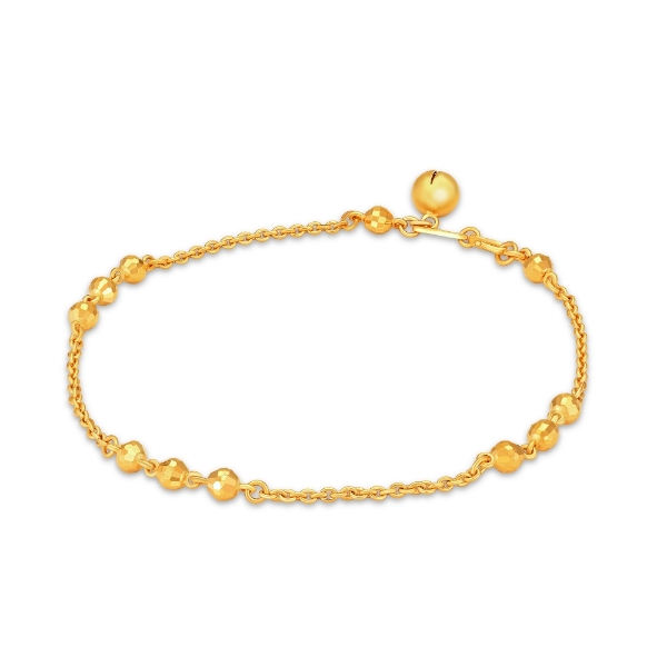 Show details for Triple Bead Link Cable Chain Anklet Gold Plated Triple Bead Chain Anklet