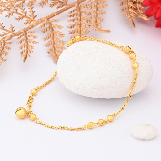 triple bead gold plated anklet